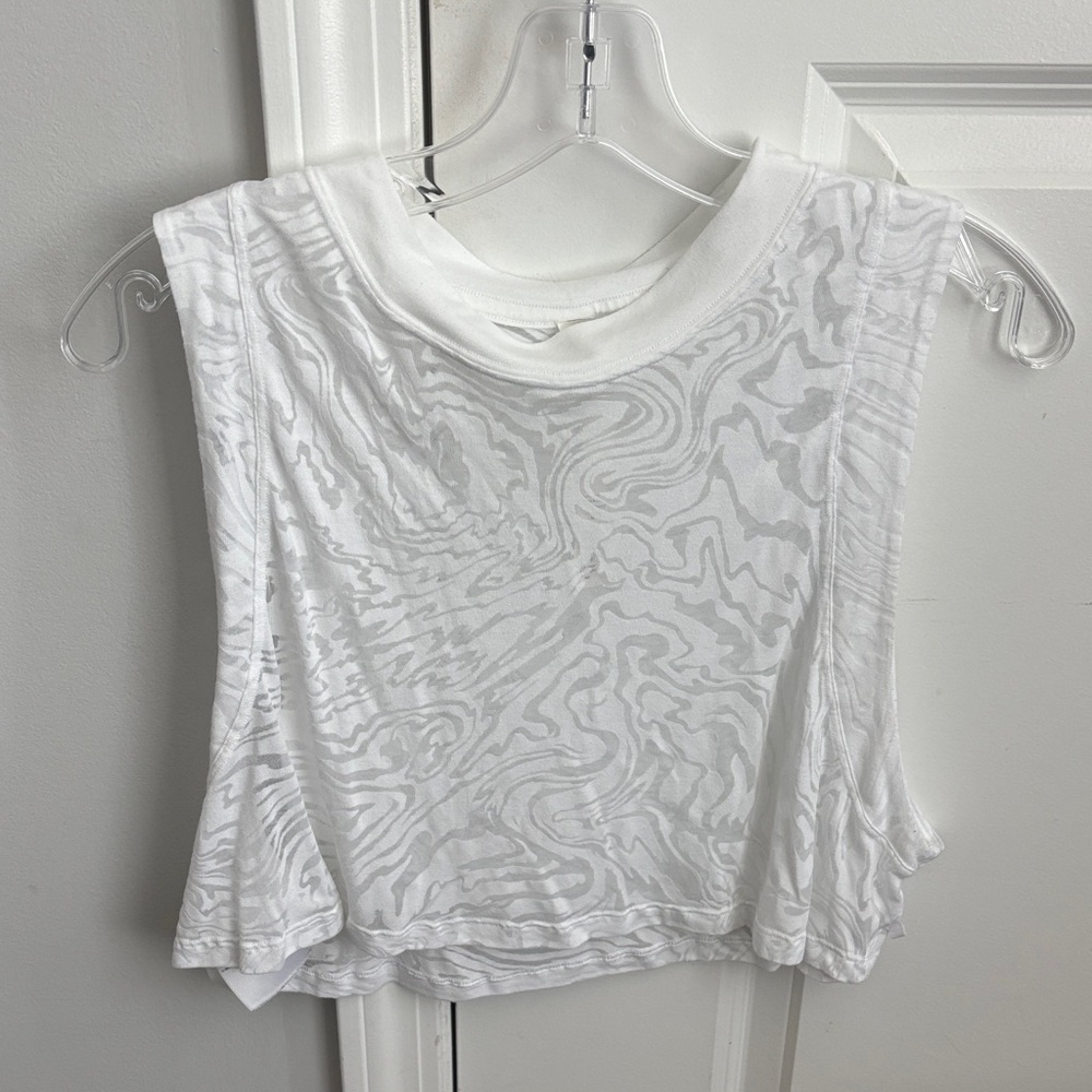 lululemon athletica White Swirl Crop Top